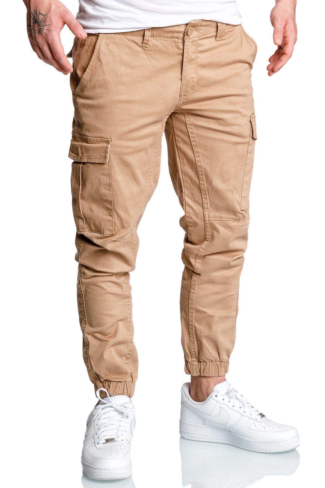 Cargohose Herren Beige Breit