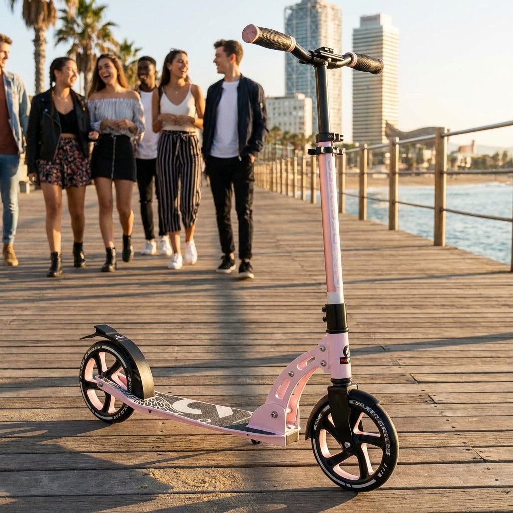 SIX DEGREES Cityroller Scooter Six Degrees Aluminium SG pastell-pink, 205mm