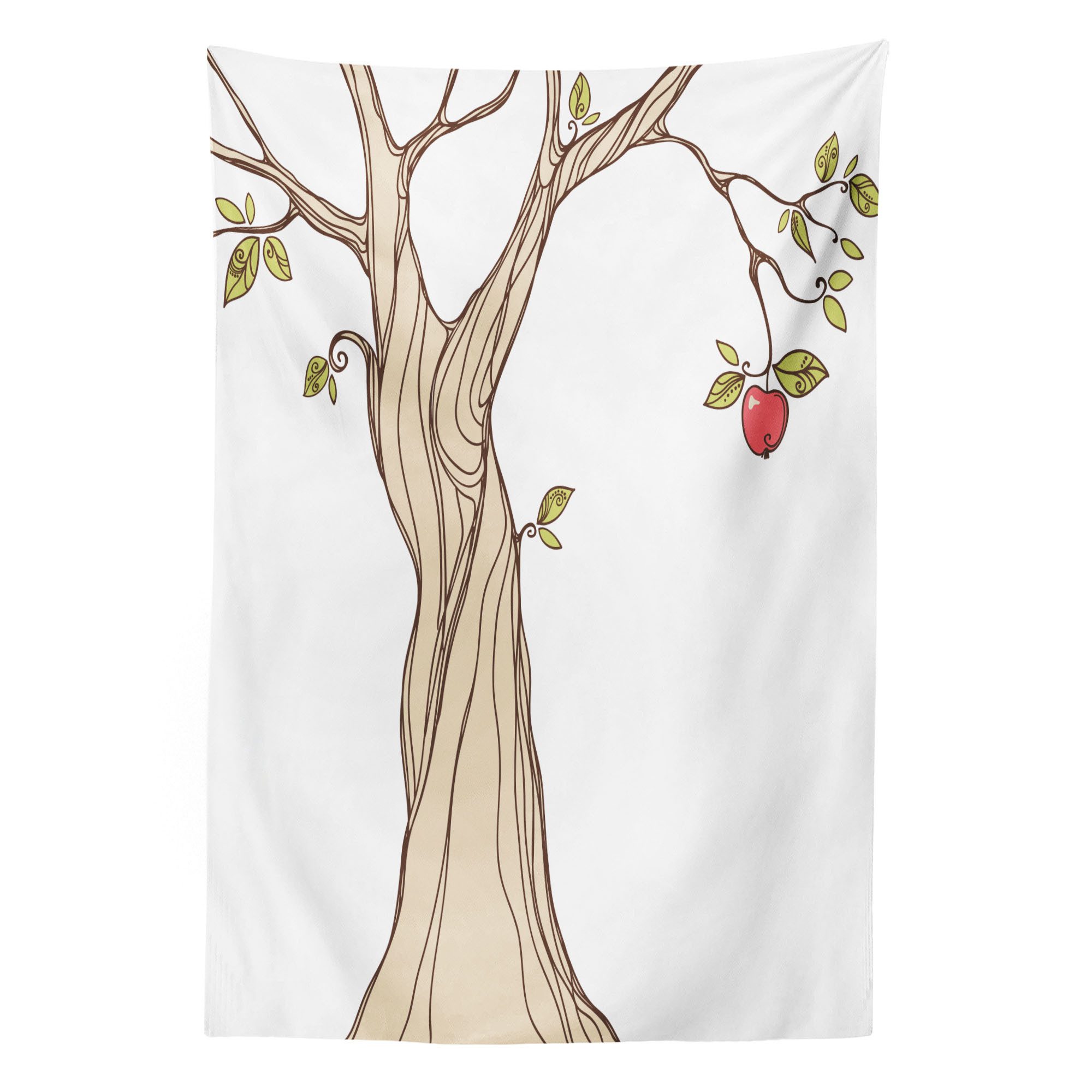 Abakuhaus Wandteppich aus Weiches Mikrofaser Stoff Für das Wohn und Schlafzimmer, rechteckig, Weihnachten Apfelbaum mit Blättern Kunst