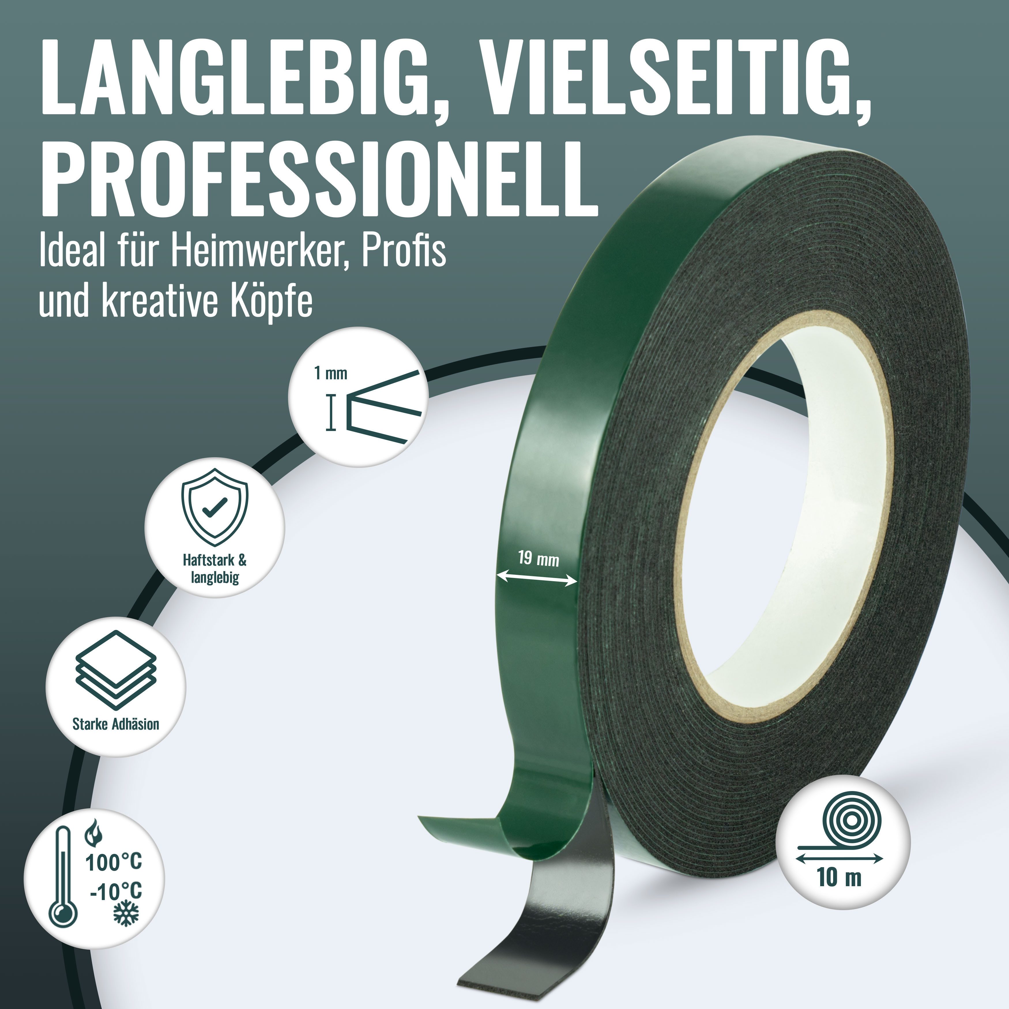 Poppstar Klebeband Doppelseitiges Schaumstoff-Klebeband (2-St) Montage-Band günstig online kaufen