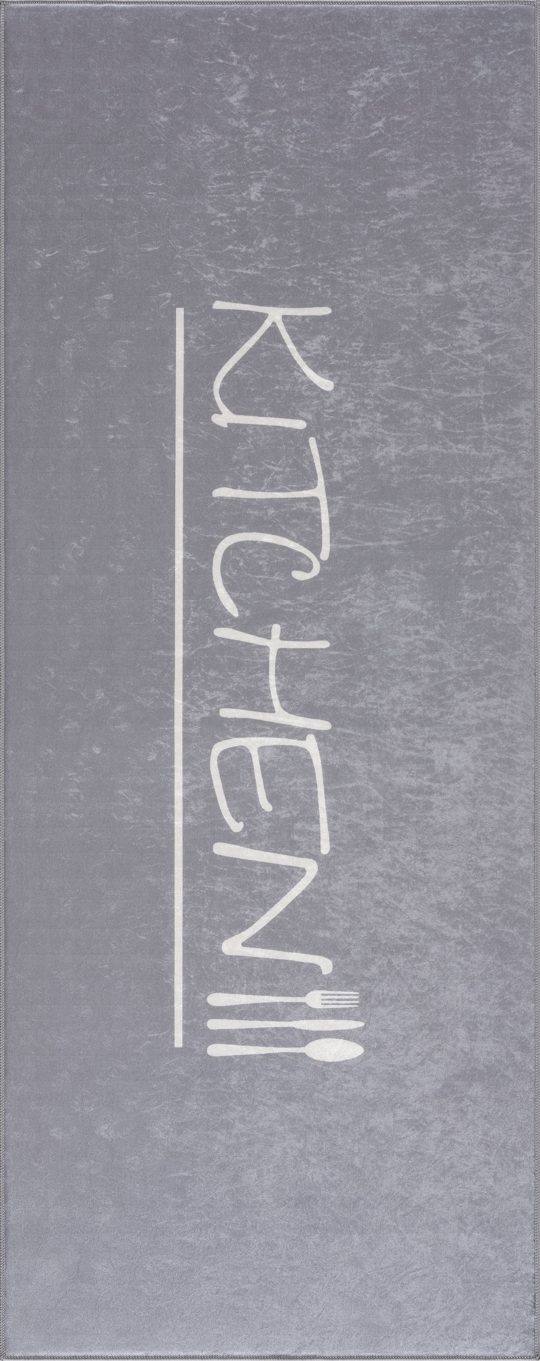 Küchenläufer 1825-Grau, TEPPIA, Höhe: 6 mm, Teppich Waschbar Rutschfest Küchenteppich Grau