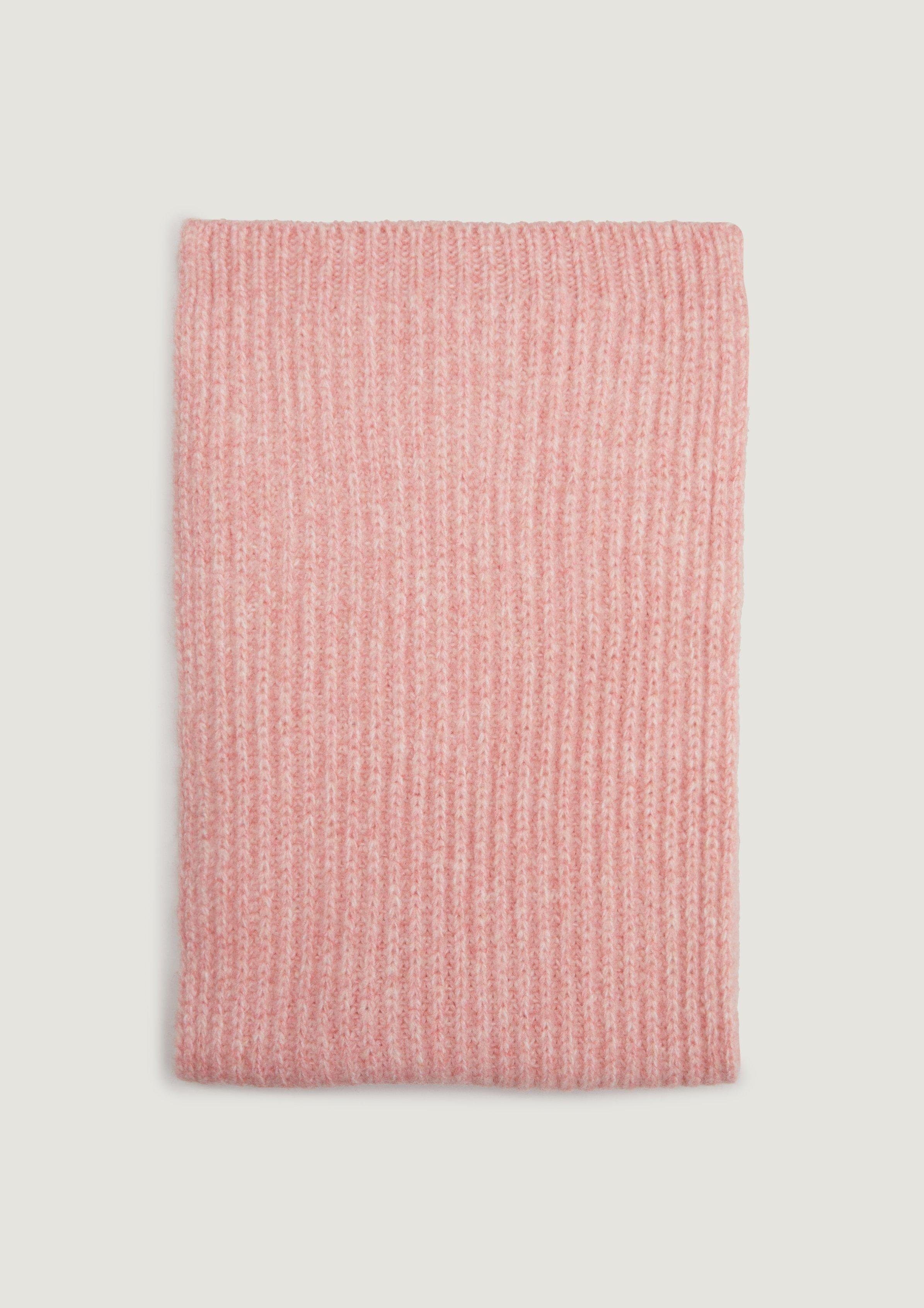 Strickschal Logo Halstuch mit rosa Rippbündchen, Comma