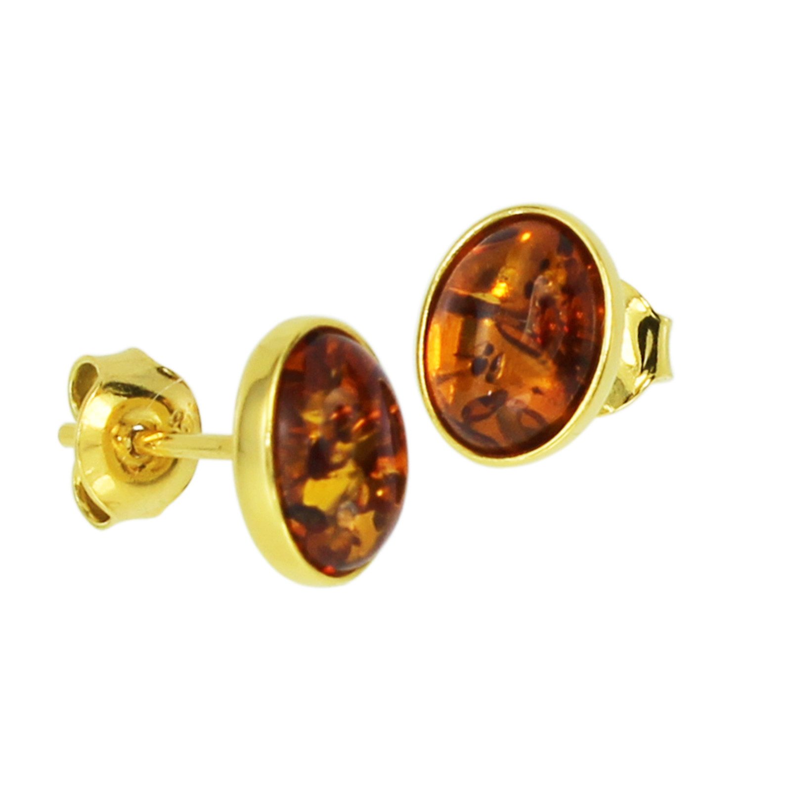 OSTSEE-SCHMUCK Paar Ohrstecker Ostsee-Schmuck Ohrstecker Classic 8 x 6 mm (2-tlg)