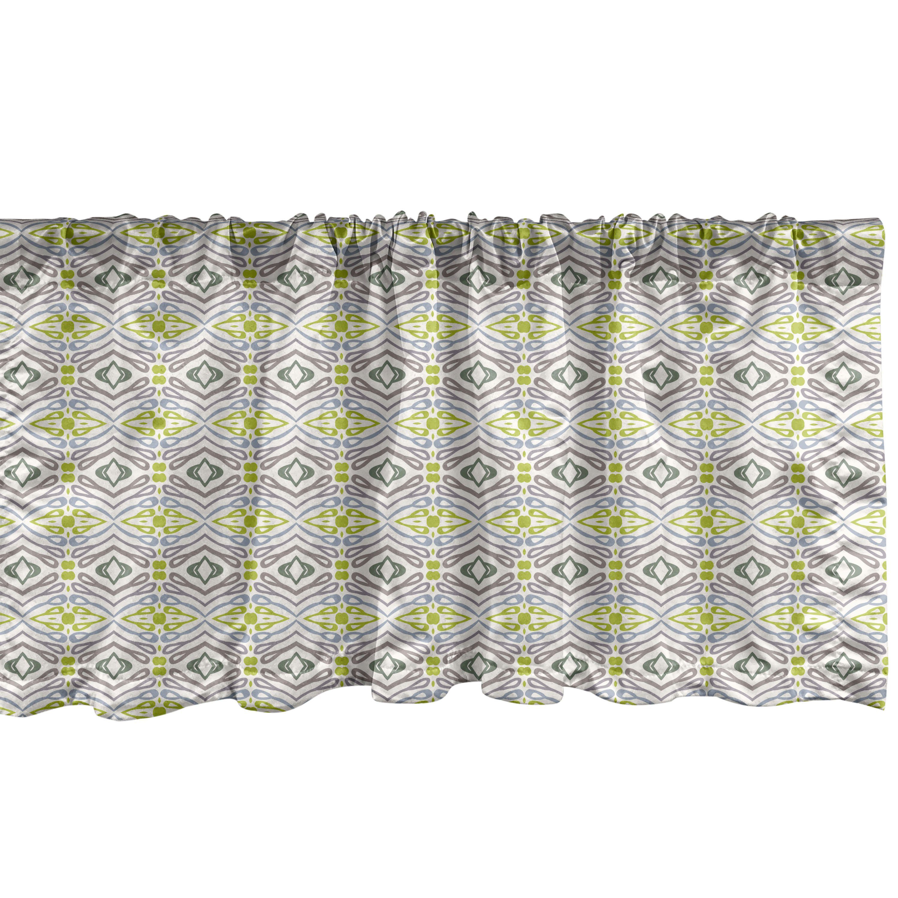 Scheibengardine Vorhang Volant für Küche Schlafzimmer Dekor mit Stangentasche, Abakuhaus, Microfaser, Ethnisch Axialsymmetrisches Entwurf | Scheibengardinen