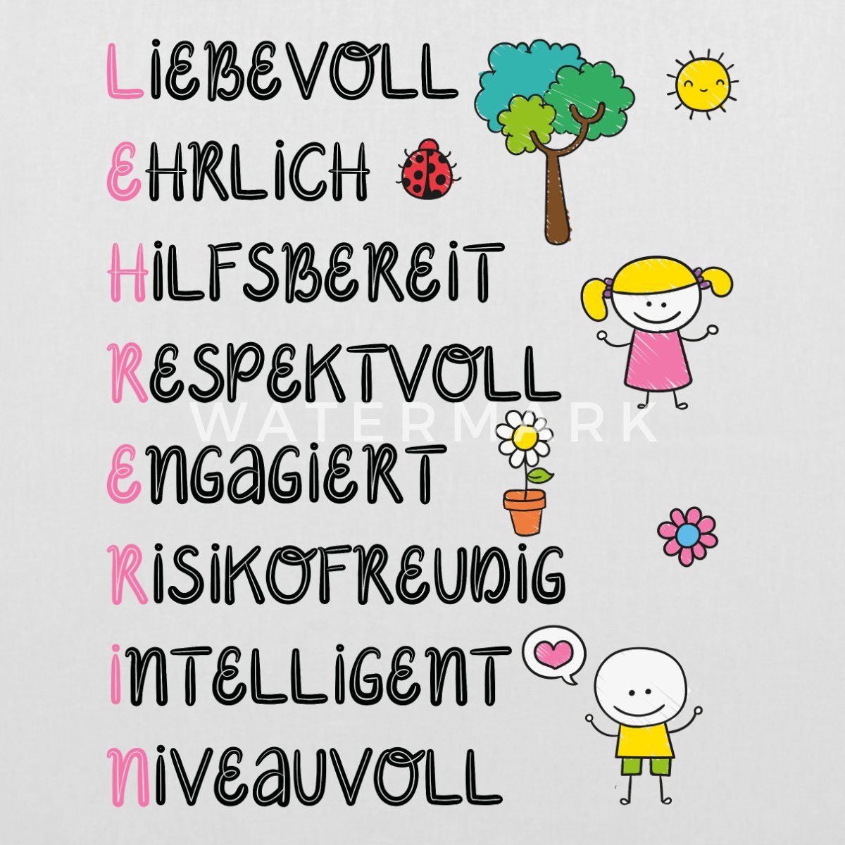 Spreadshirt Henkeltasche Lehrerin Geschenk zum Abschluss Geschenkidee Stoffbeutel (1-tlg)