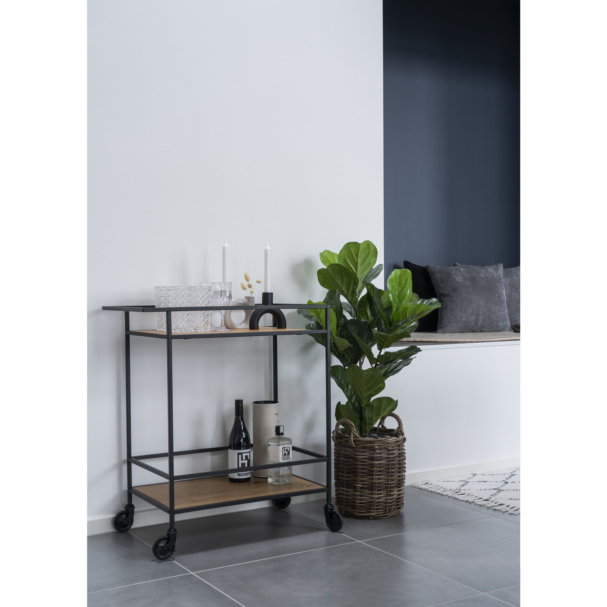 House Nordic Servierwagen Vita, in Natur, Melamin - 40x79x68cm (BxHxT)