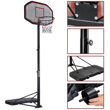 Yaheetech Basketballständer, Höhe des Korbs 275-363 cm, Korb Ø 45 cm, mit Sand / Wasser befüllbar