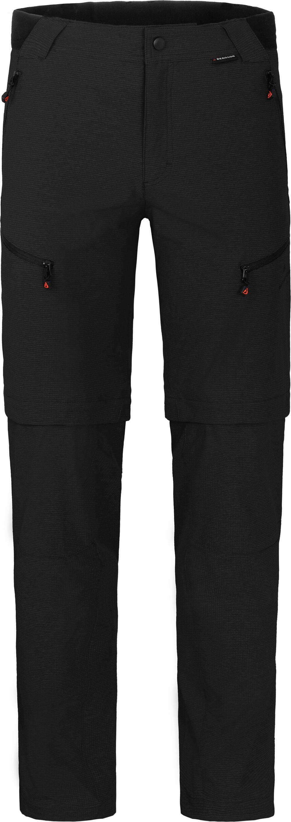 Bergson Zip-off-Hose LEBIKO Zipp-Off Herren Wanderhose, robust, elastisch, Normalgrößen, schwarz