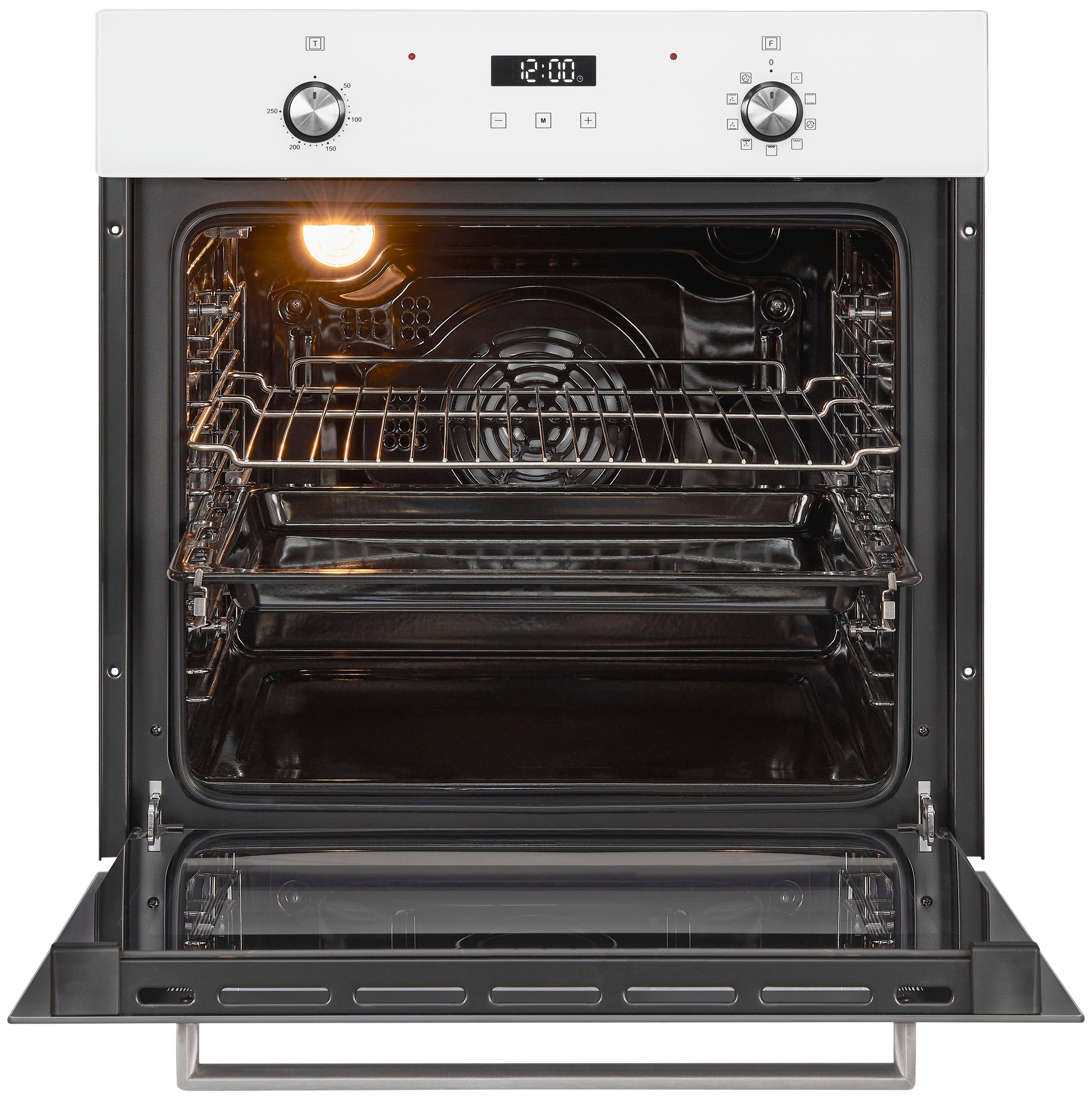 exquisit Backofen EBE76-9-H-020, mit 1-fach-Teleskopauszug, Pizzafunktion – ideal für Pizza, Focaccia und mehr!
