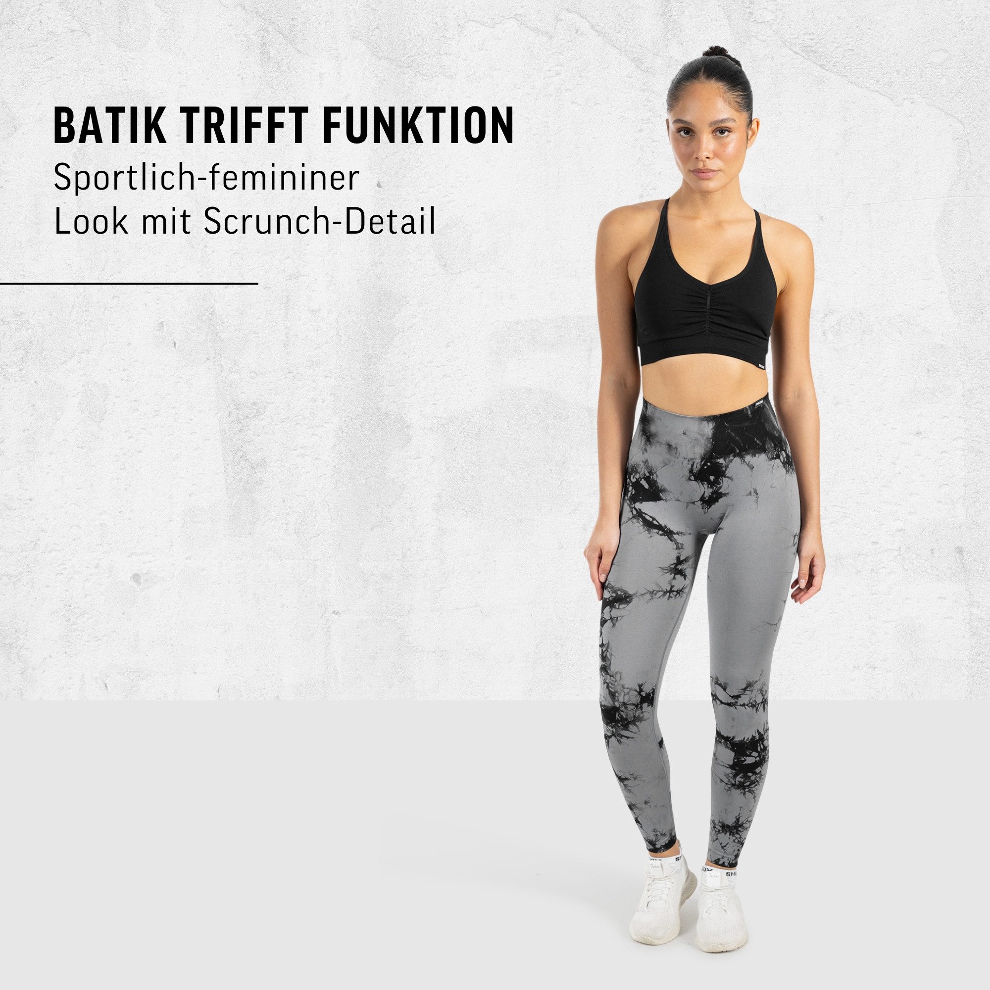 Smilodox Leggings Becci, Seamless High Waist Scrunch Sporthose, Batik-Effekt & Muster Figurformende Kontur, elastisch, Blickdicht, Gym Yoga Training Workout