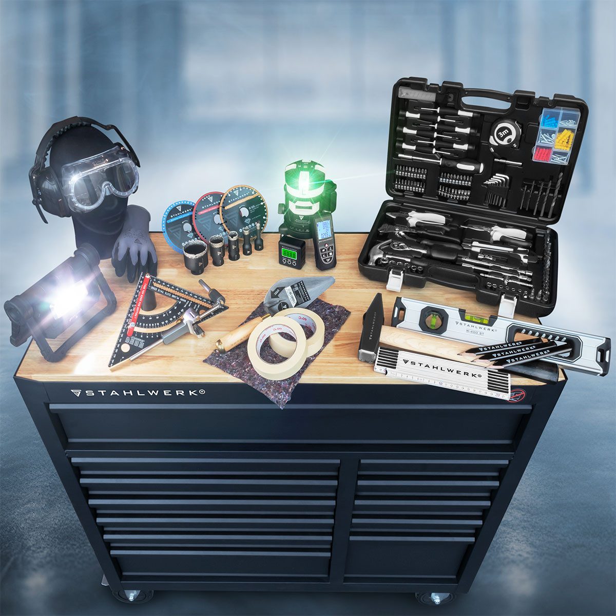 STAHLWERK Akku-Winkelschleifer AWS-20 ST Brushless Motor 20V 4Ah Akku 7500 min-1, max. 7500 U/min, (Packung, 1 tlg., 4 Ah Akku), mit Akku und Ladegerät
