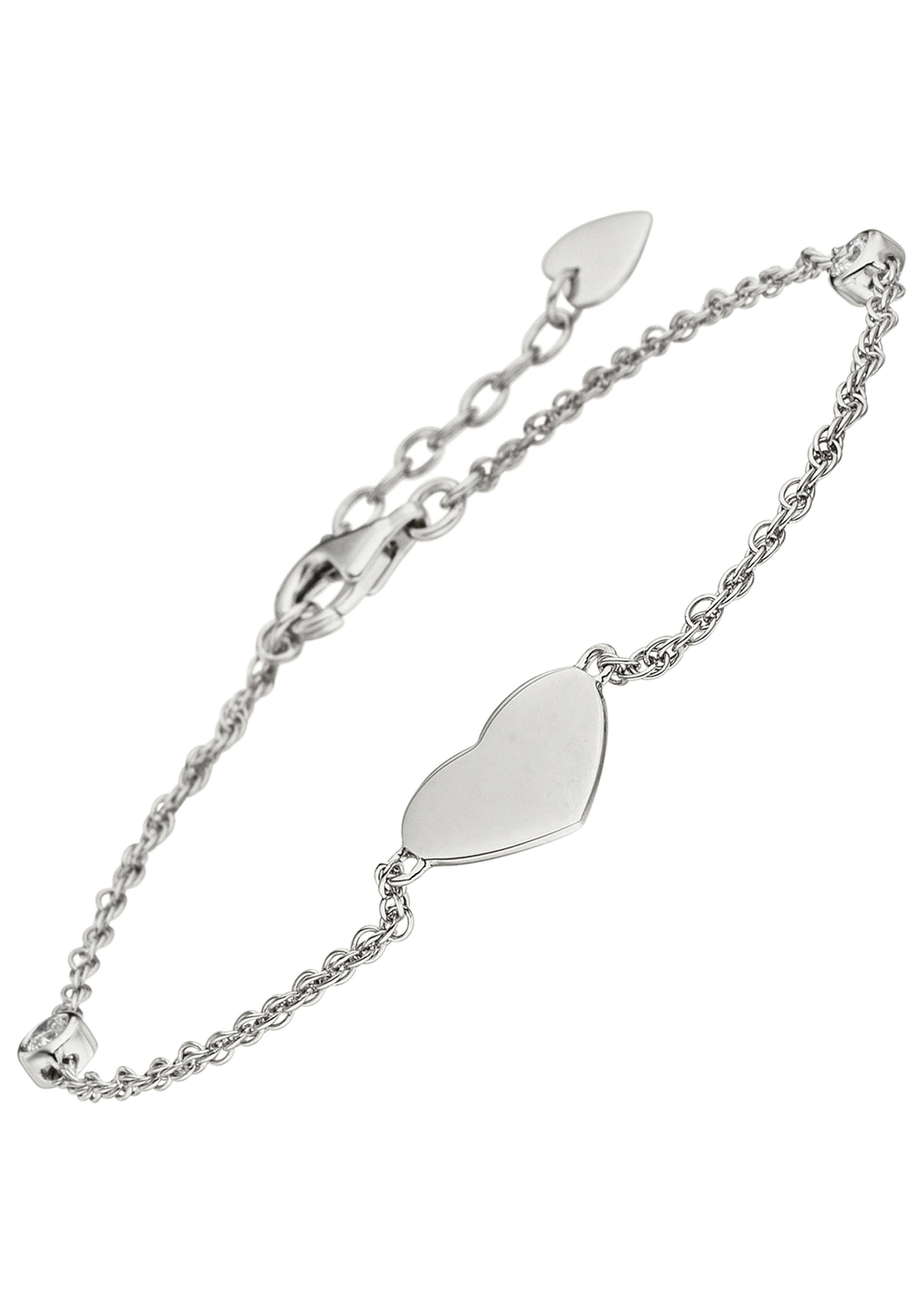 JOBO Silberarmband Herz, 925 Silber mit ...