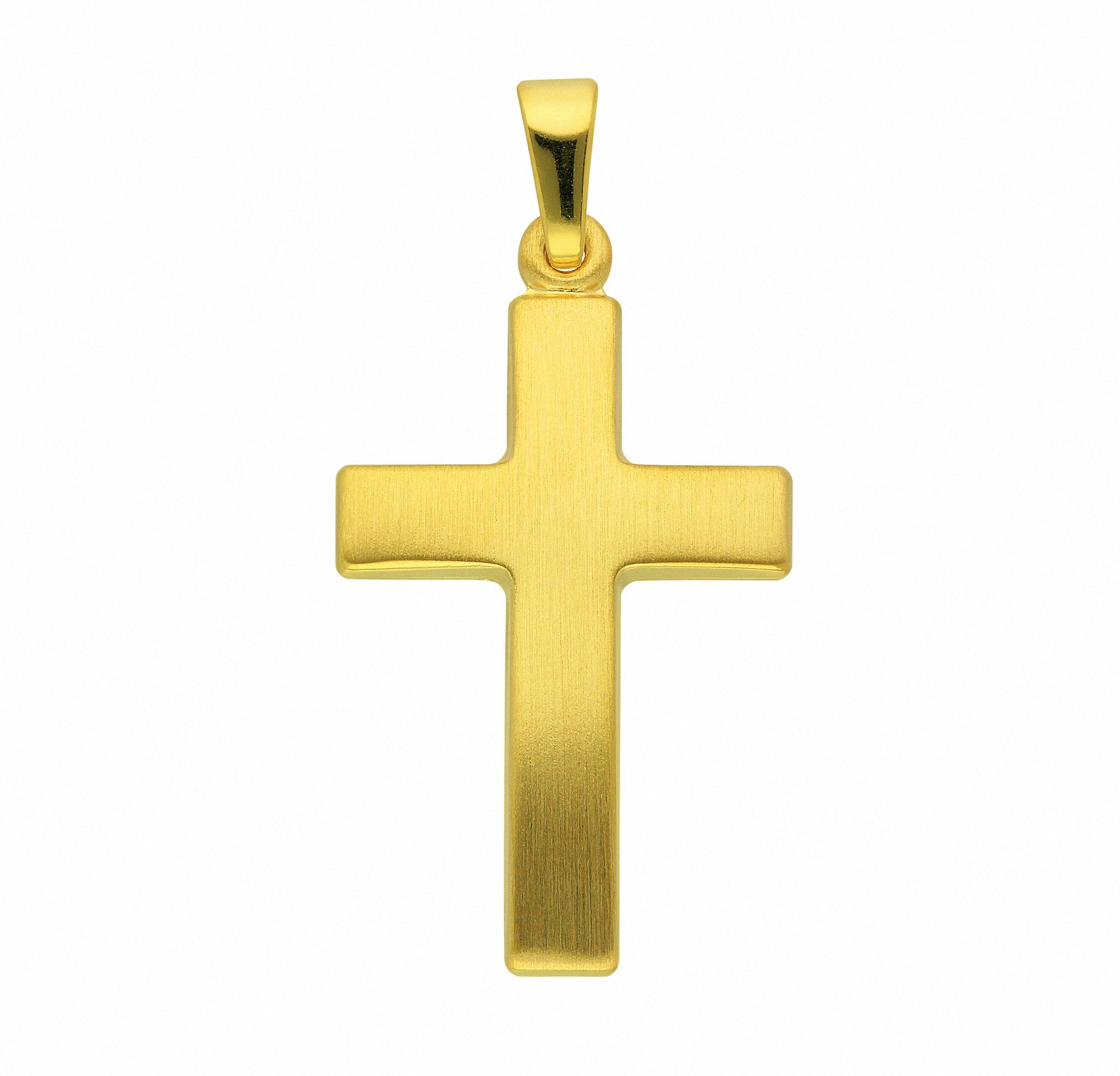 Adelia´s Kette mit Anhänger 585 Gold Kreuz Anhänger, Schmuckset - Set mit  Halskette, Maße des Anhängers - Breite 13,8 mm - Höhe 20,9 mm