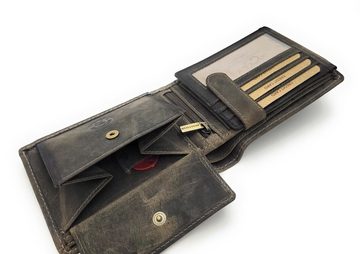 JOCKEY CLUB Geldbörse echt Leder Portemonnaie Hecht mit RFID Schutz, schönes Geschenk für Angler und Fischer