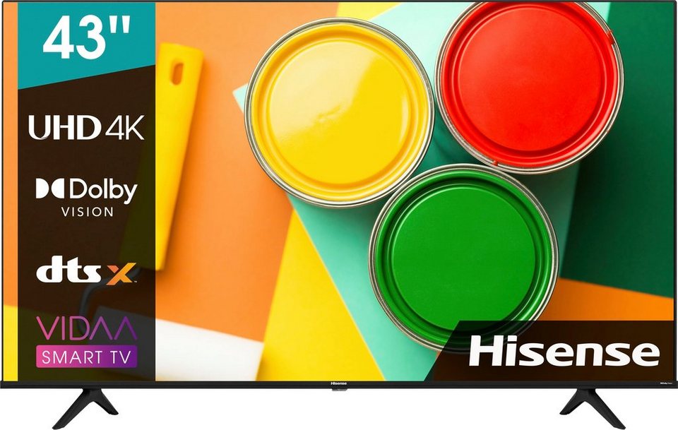 Hisense 43A6FG LED-Fernseher (108 cm/43 Zoll, 4K Ultra HD, Smart-TV, Triple  Tuner DVB-C/S/ S2/ T/ T2, Alexa Built-In, DTS Virtual X)