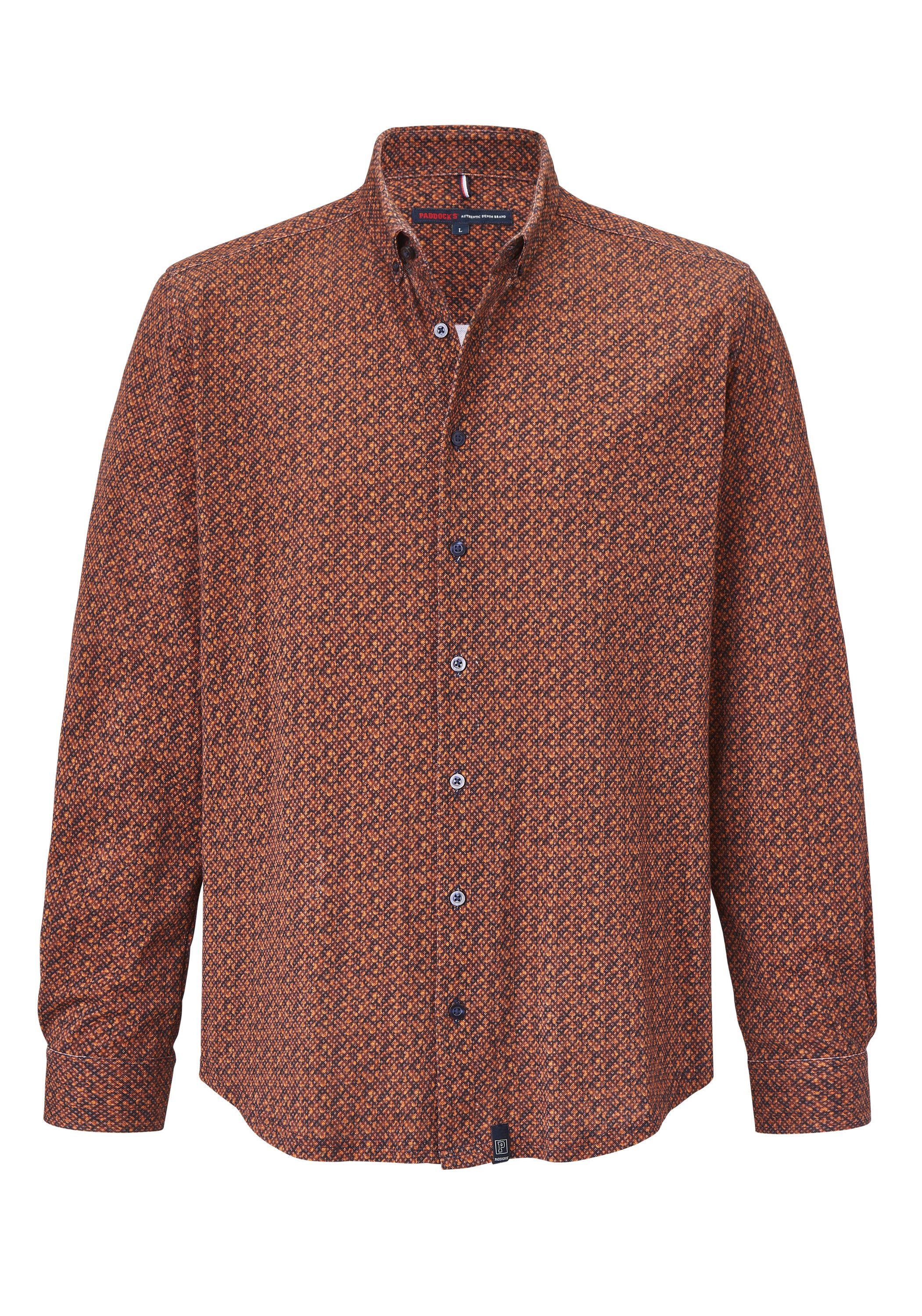 Paddock's Langarmhemd mit trendigem digital Print günstig online kaufen
