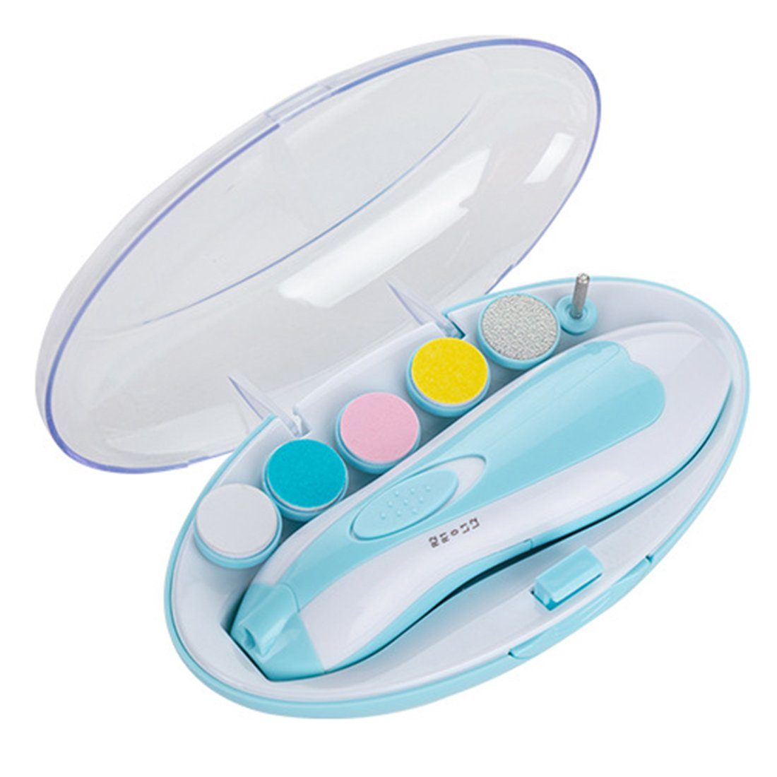 Haiaveng Baby-Fußnagelknipser Elektrischer Baby-Nagelknipser,mit 6 Schleifkopf, für Neugeborene, Kleinkinder Oder Erwachsene blue