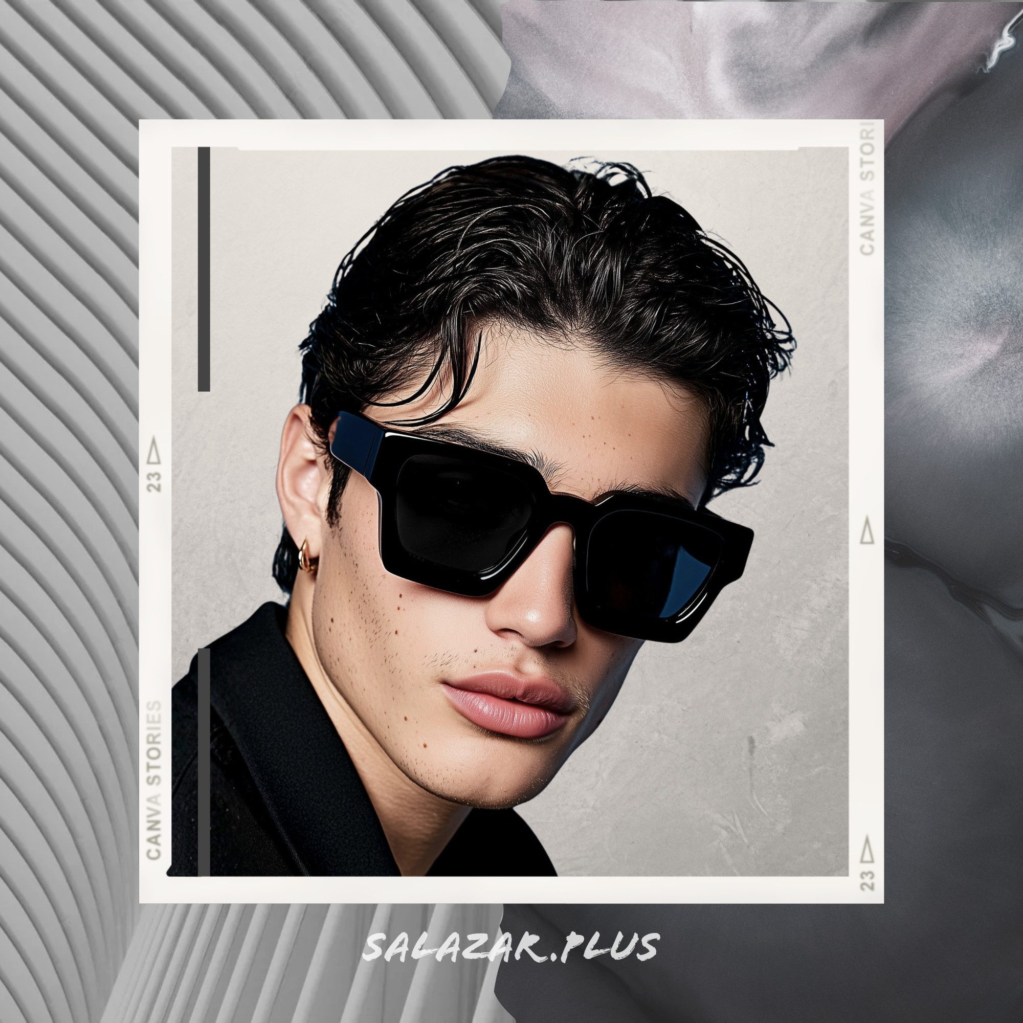 salazar.plus Sonnenbrille Dick Rechteckig Unisex Klotzig Damen Herren Brille grau schwarz orange Klotzige rechteckige Sonnenbrille UV400 Cat.1-3 leicht & stylisch