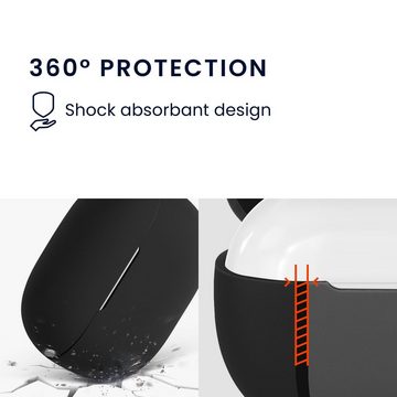 kwmobile Kopfhörer-Schutzhülle Hülle für Xiaomi Redmi Buds 4 Pro Kopfhörer, Silikon Schutzhülle Etui Case Cover Schoner in Schwarz