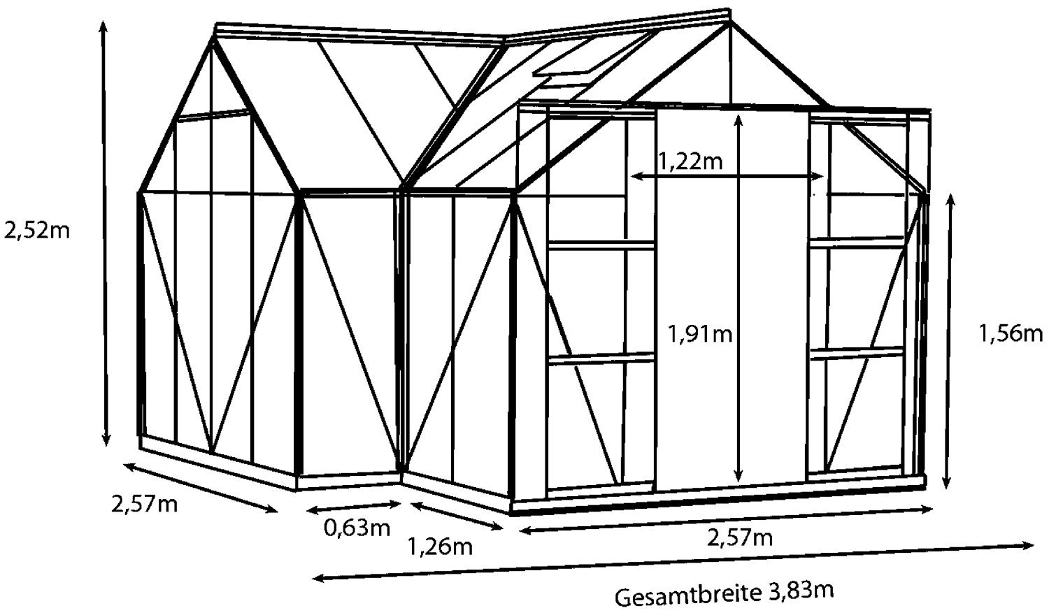 Vitavia Gewächshaus Sirius, 3,00 mm Wan...
