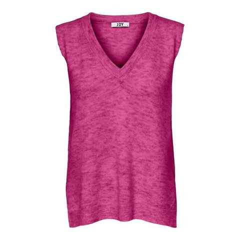 JACQUELINE de YONG Strickpullover V-Ausschnitt Strickweste Pullover Pullunder ohne Ärmel JDYELANOR 4355 in Pink