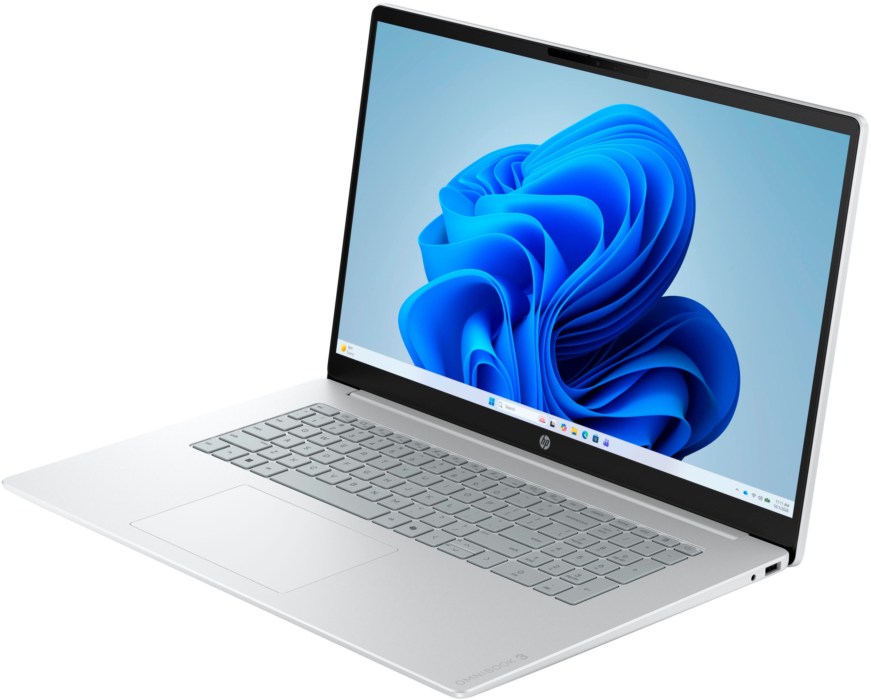 HP OmniBook 3 17-dp0256ngx Notebook (43,9 cm/17,3 Zoll, AMD Ryzen 5 7520U, Radeon™ 610M, 8 GB, 512 GB SSD) silberfarben