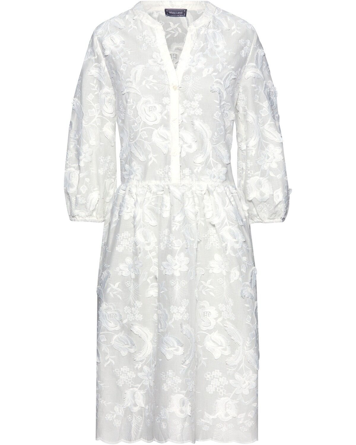 White Label Midikleid Kleid mit Blumenstickerei