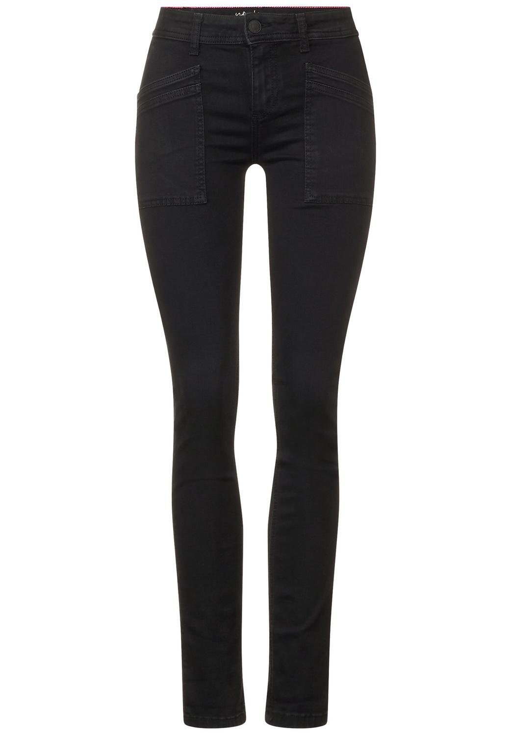 STREET ONE Regular-fit-Jeans Style QR Jane,mw,black, clean black wash