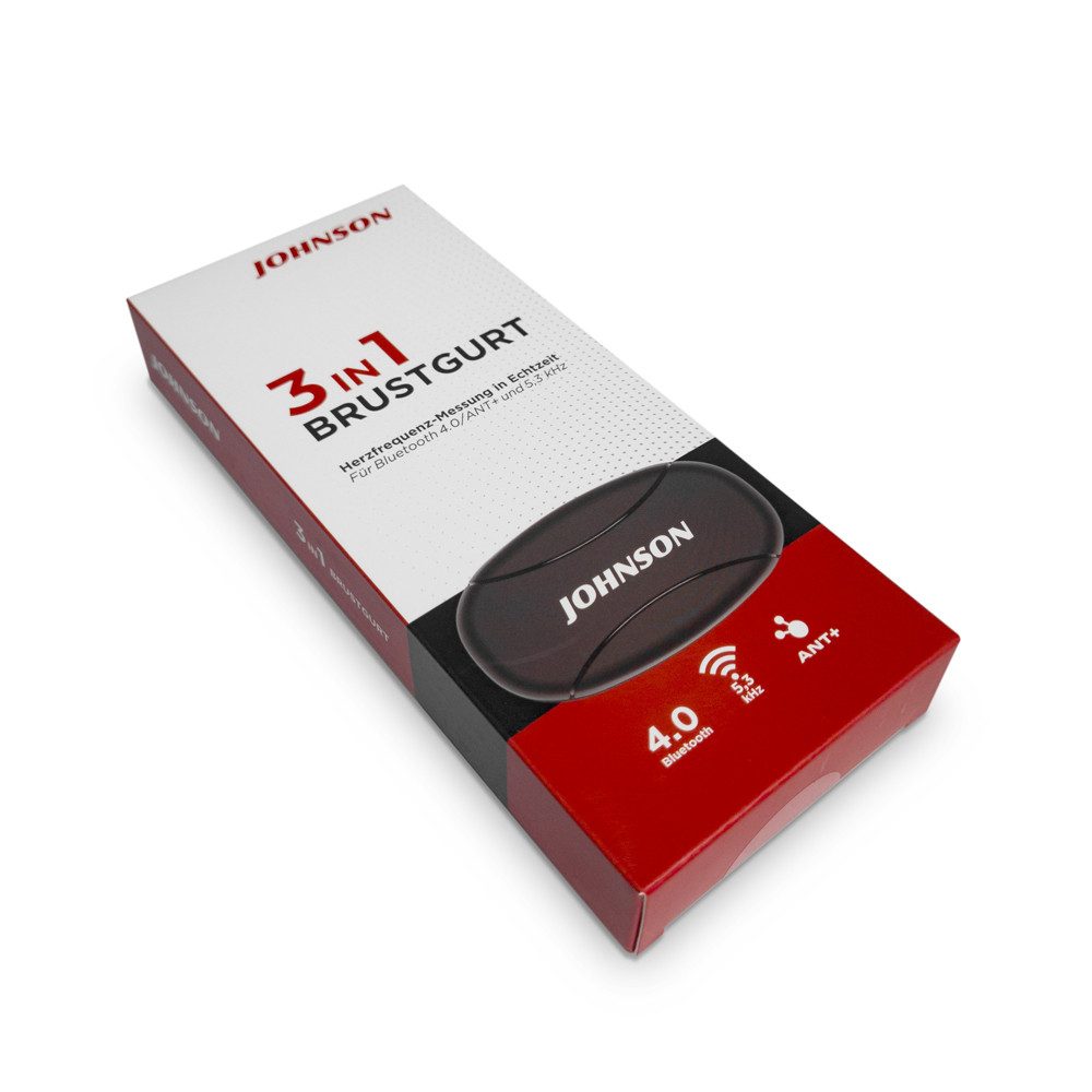 Johnson Brustgurt 3in1 Brustgurt (2-tlg), Verbindungen über Bluetooth, ANT+ und 3,5kHz möglich