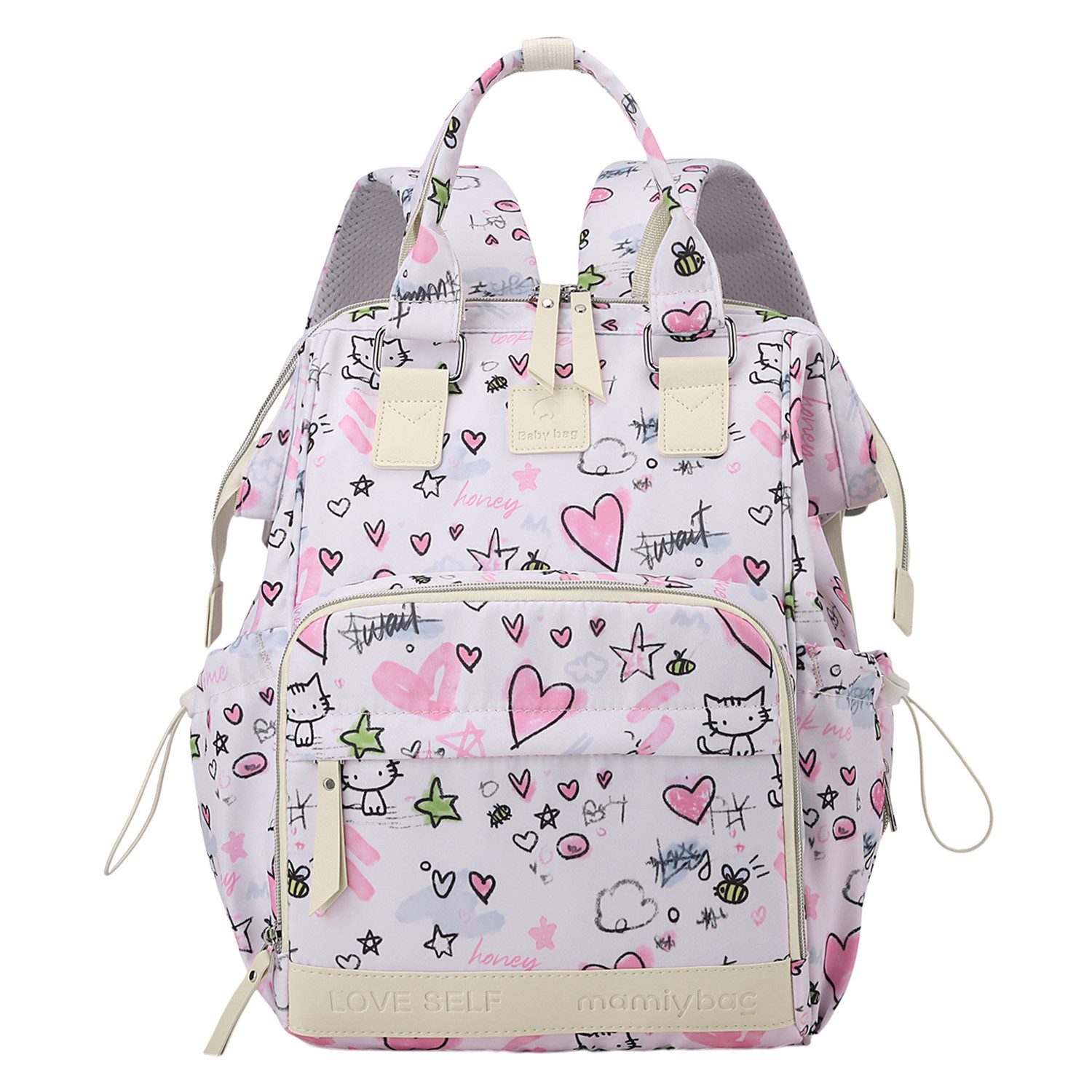 Refttenw Wickeltasche Große Kapazität Babytasche,Wickelrucksäcke,Isoliertes Flaschenfach, mit praktischem Taschentuchfach