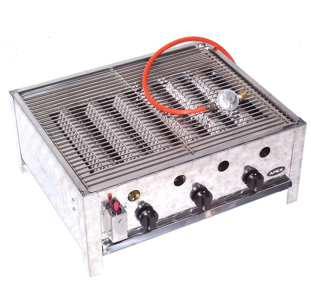 Apex Gasgrill EDELSTAHL GASBRÄTER 10 kW 3 flammig GASGRILL BRÄTER GRILL