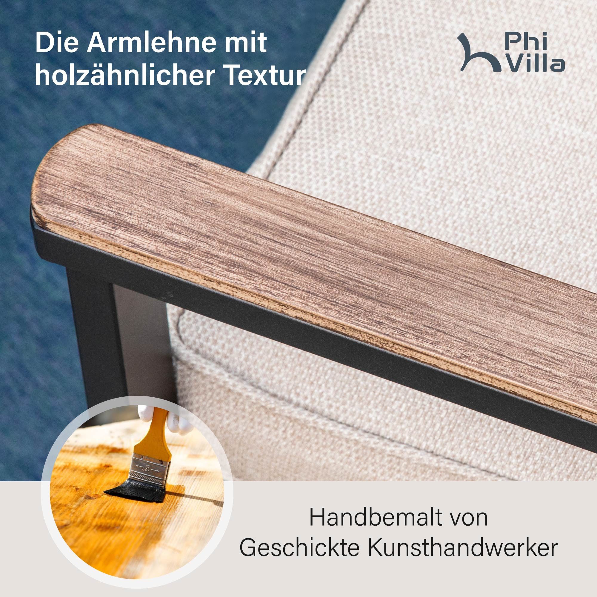 PHI VILLA Gartenstuhl (Gartensessel Balkonstuhl Outdoor Sessel Chair), Gart günstig online kaufen