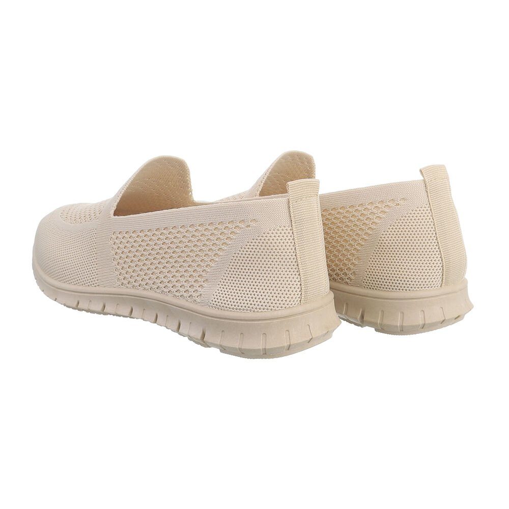 Ital-Design Damen Low-Top Freizeit Slipper (82285459) Flach Sneakers Low in Beige