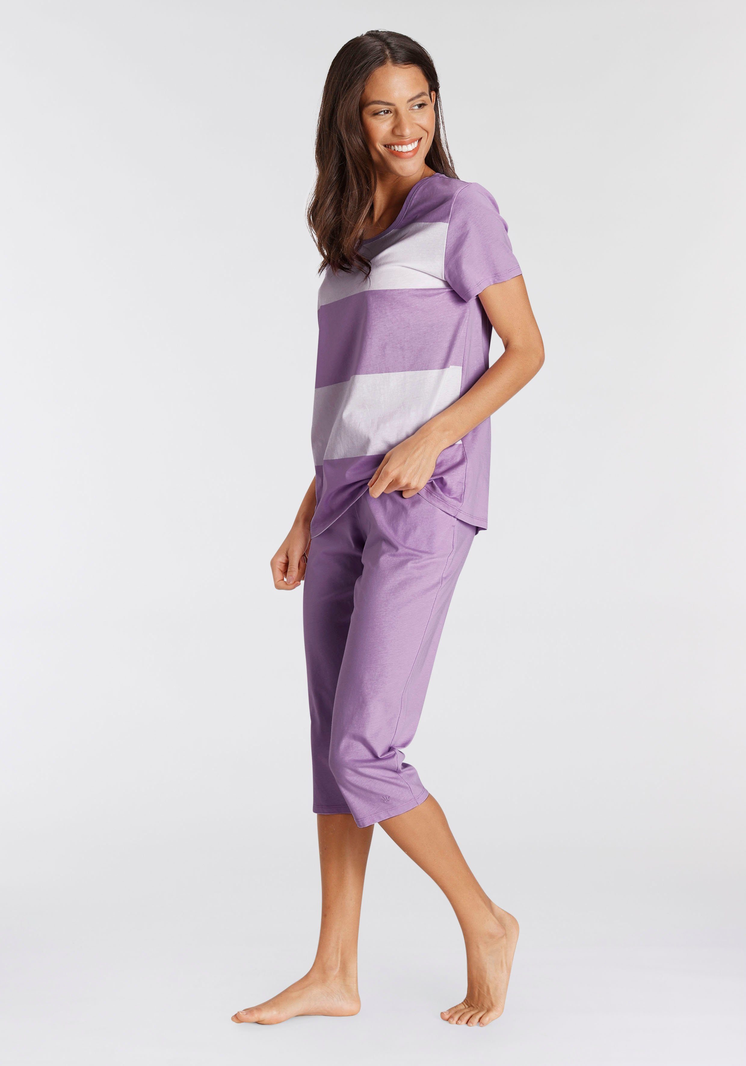 Triumph Schlafanzug aus (Set, Capri-Pyjama reiner tlg) 2 Baumwolle