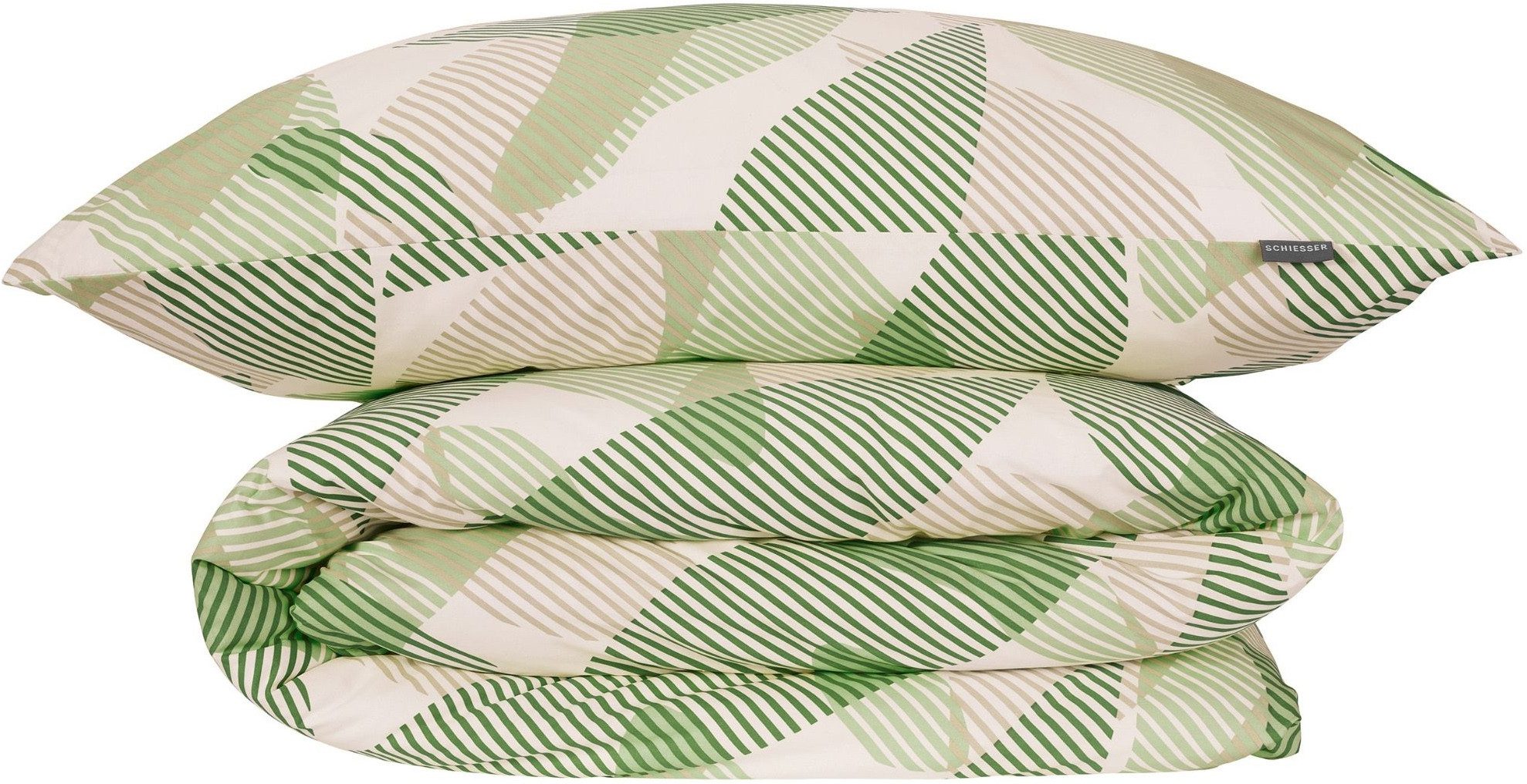 Schiesser Bettwäsche Lea aus weicher Baumwolle mit einem aufwändigen Grafikdesign, Renforcé, 2 teilig, OEKO-TEX® MADE IN GREEN