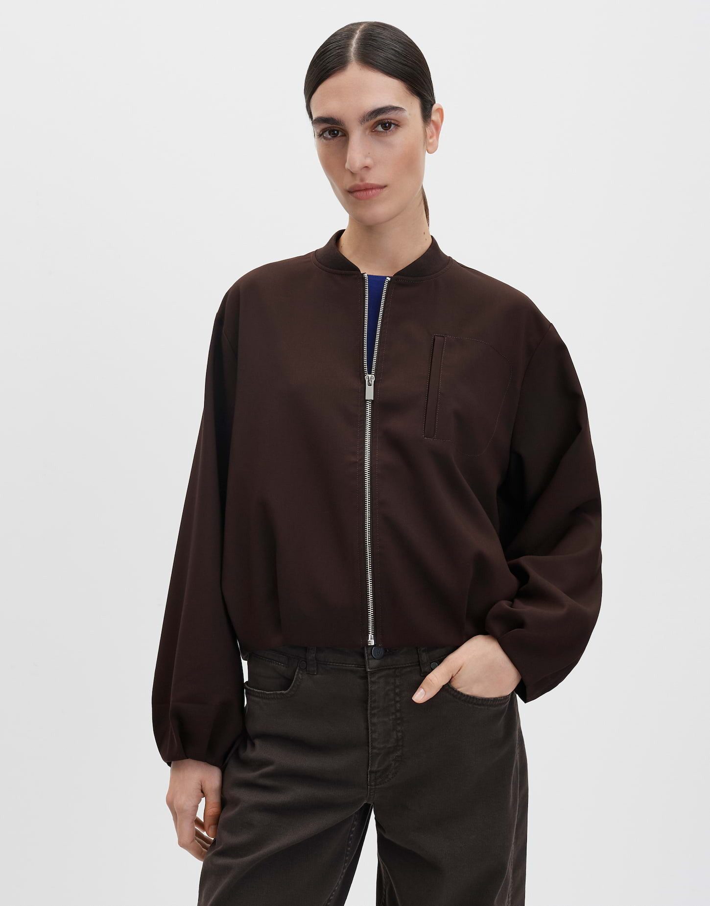 someday Jackenblazer NECILY Regular aus recyceltem Polyester Mix oversized, lockere Passform, Ballonärmel