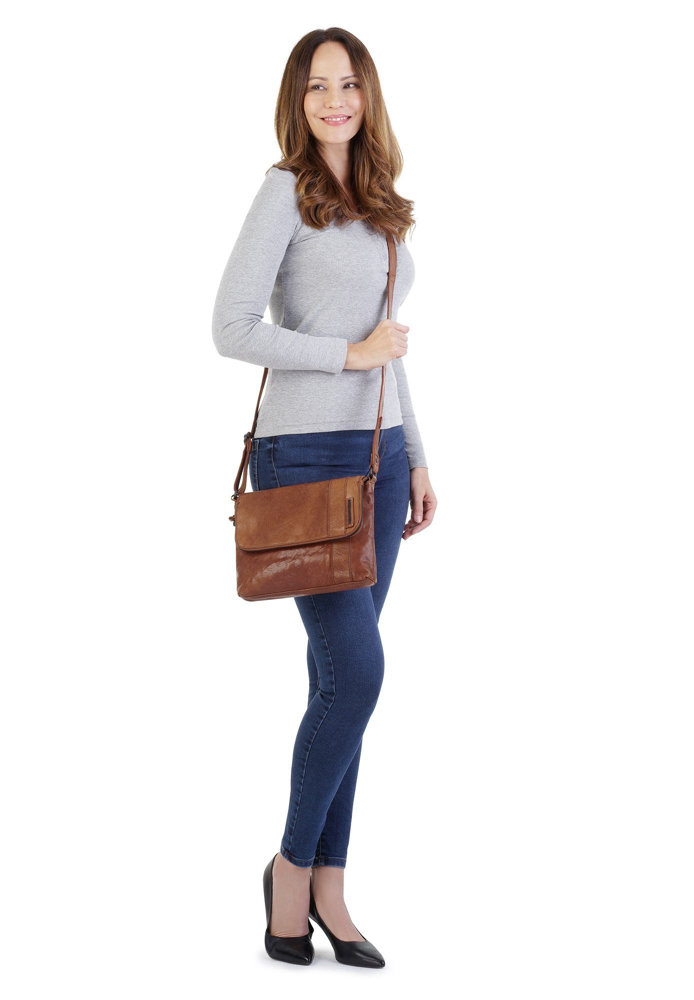 Spikes & Sparrow Umhängetasche, echt Leder günstig online kaufen