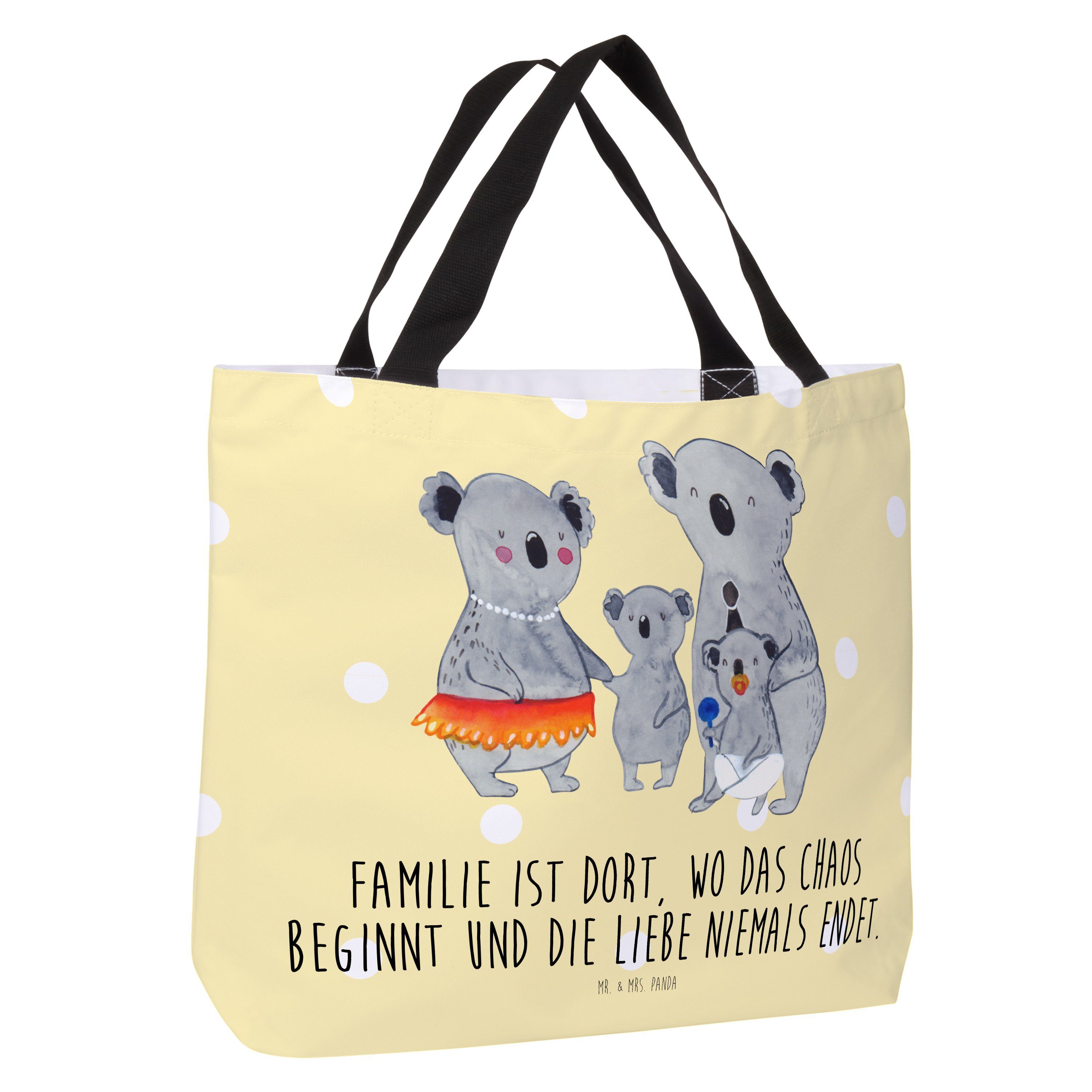 Mr. Koalas, Tasche, Pastell Panda Koala - Geschenk, Eink (1-tlg) - Familie Shopper & Mrs. Beutel, Gelb