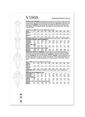 H-Erzmade Kreativset Vogue® Patterns Papierschnittmuster Damen Kleid V