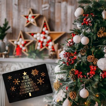 Fußmatte Frohe Weihnachten & einen guten Rutsch Christbaum Fußmatte in 35x50, speecheese