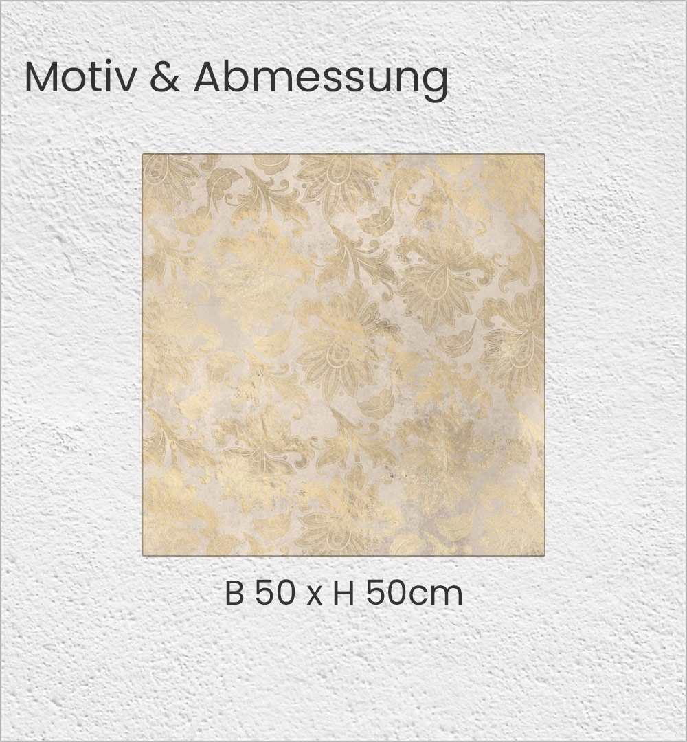 MyMaxxi Möbelfolie MyMaxxi - selbstklebende Tischfolie Vintage Ornamente verwaschen gold kompatibel mit Ikea Lacktisch Pflanzen Blätter Muster Möbelfolie Aufkleber - blasenfrei zu verkleben