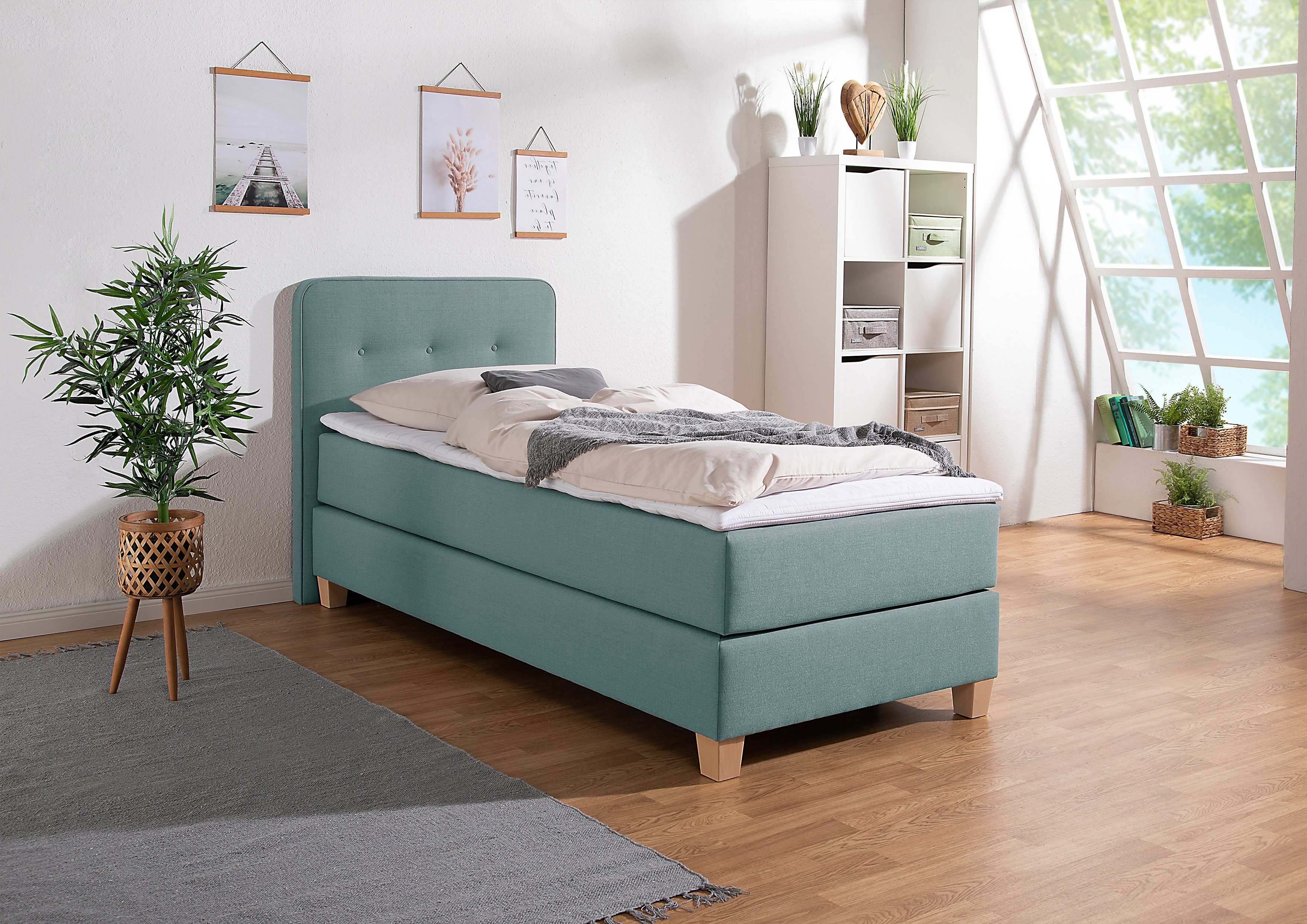 Home affaire Boxspringbett "Fargo", inkl. Topper, in 3 Matratzenarten, in S günstig online kaufen