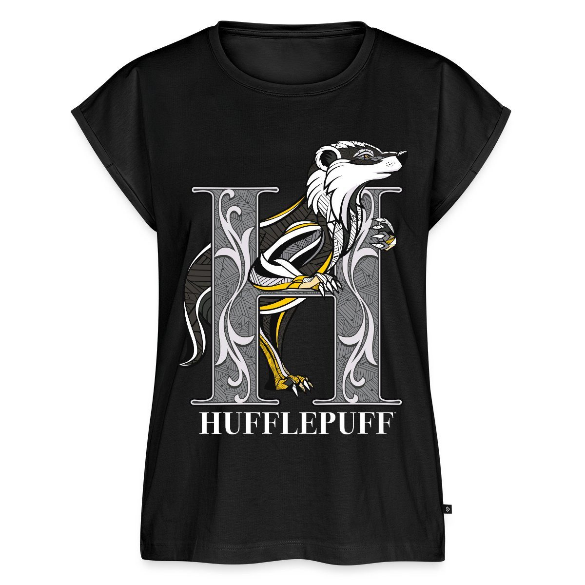 T-Shirt Harry Potter Hufflepuff Gold monochrom Frauen Casual T-Shirt