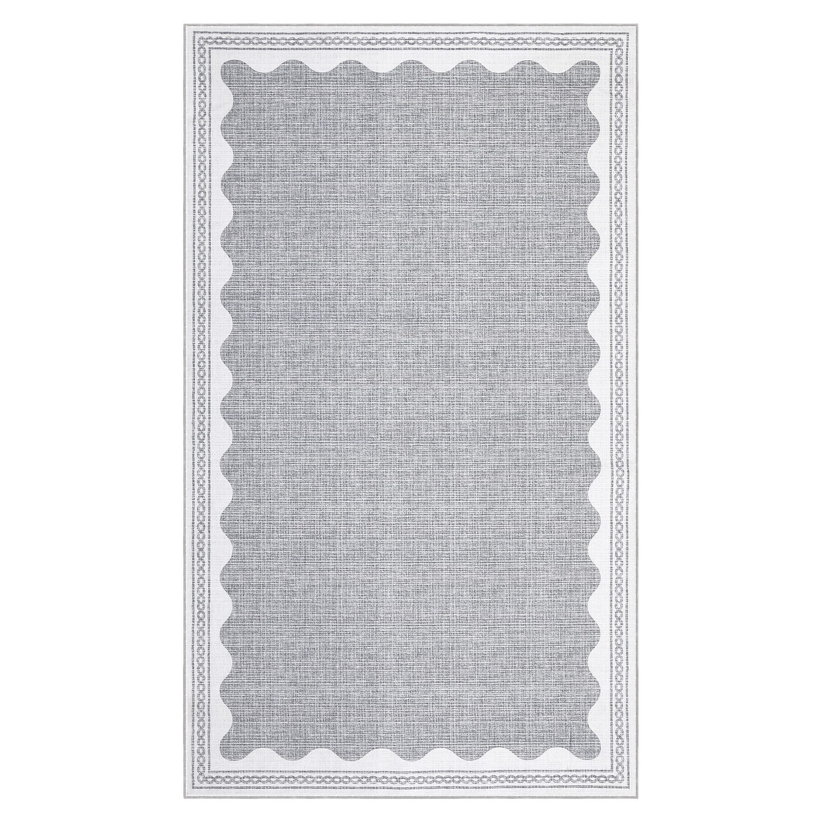 GarveeMore Teppich Doora, rechteckig, Höhe: 7 mm, mit besonders weichem Flor, Kurzflor, modern, wellenförmiger Bordüre