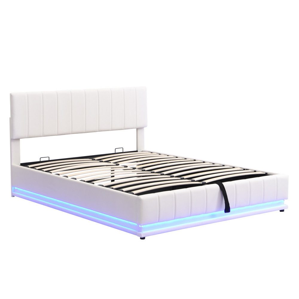 Rutaqian Boxspringbett Stauraumbett mit LED Polsterbett günstig online kaufen