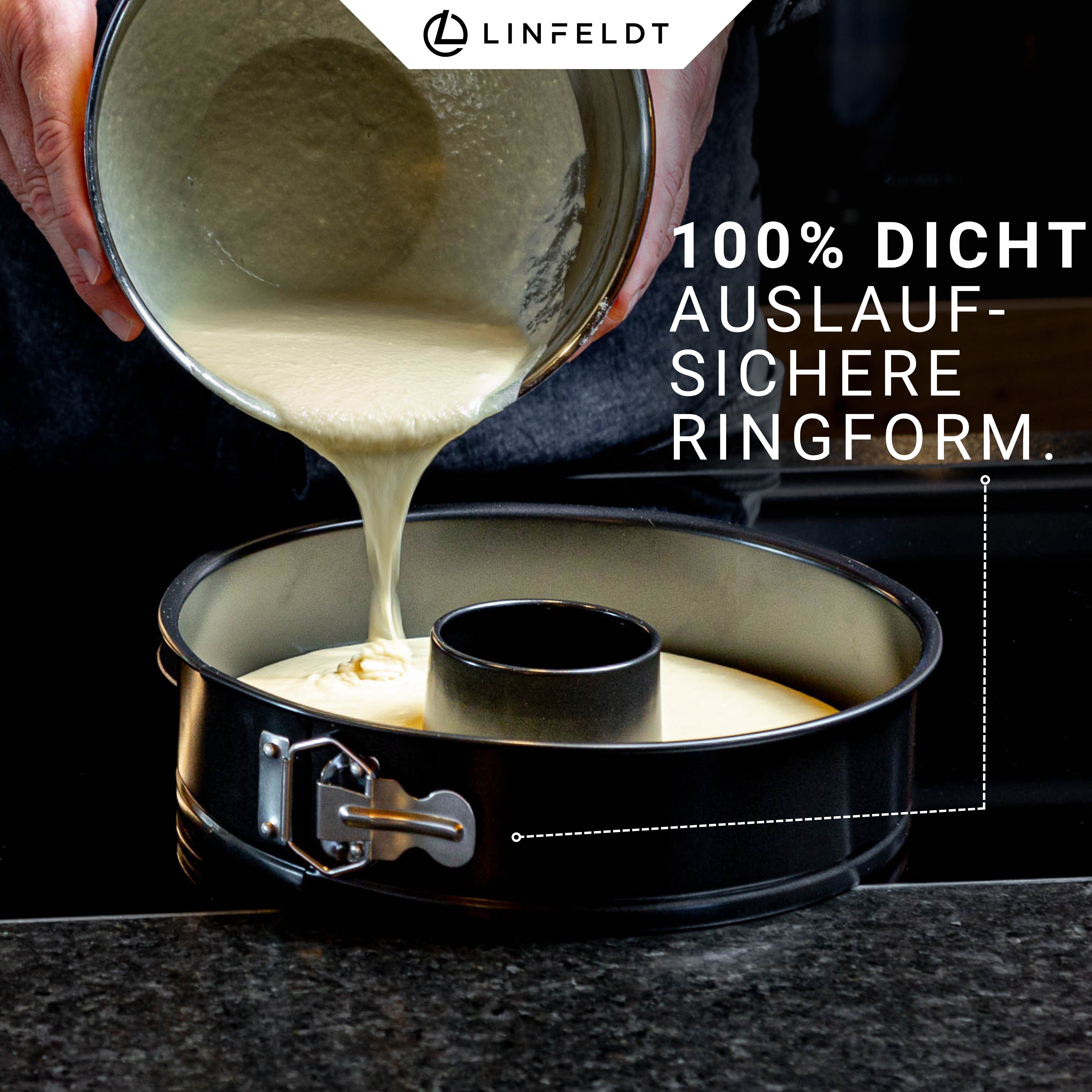 LINFELDT Springform Backform Auslaufsicher & Antihaft Kuchenform mit Ring ⌀ 28 / 26, Teflon - Beschichtung