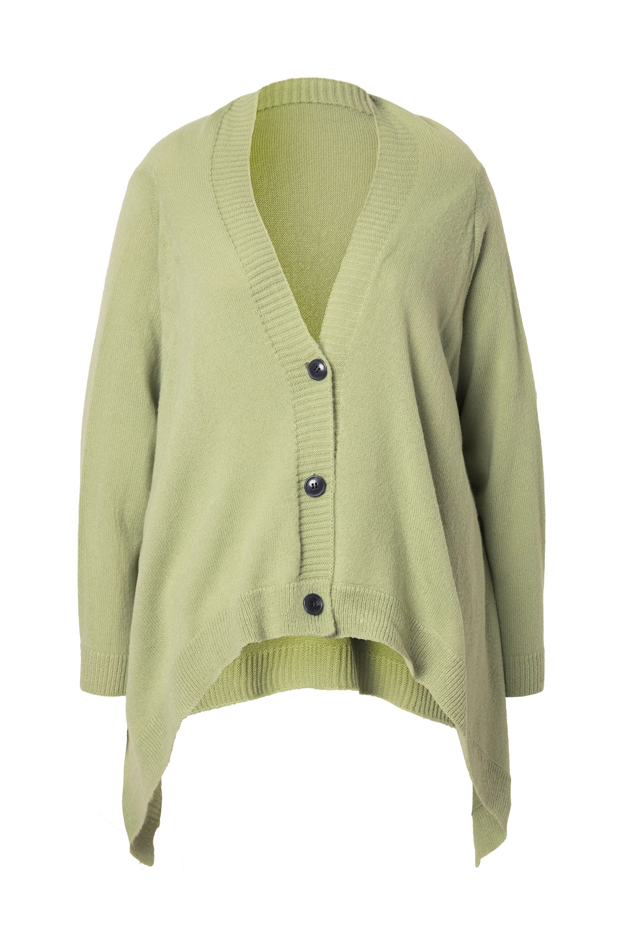 MIAMODA Strickjacke Strickjacke Cape-Look Knopfleiste Langarm günstig online kaufen