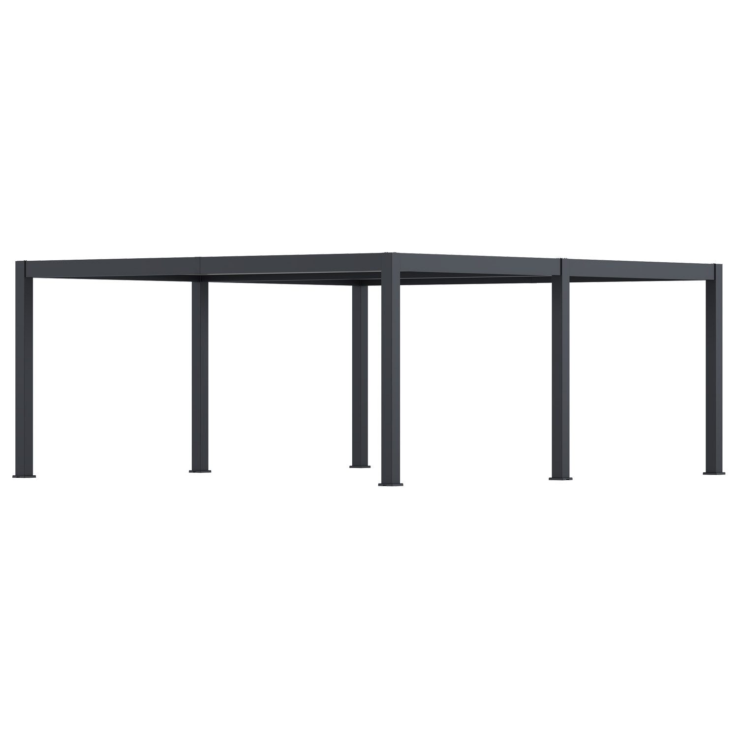 Weide Doppelcarport Autoüberdachung Carport Garage Pergola Aluminium 6 x 5,3 M anthrazit, BxT: 530x600 cm, 255 cm Einfahrtshöhe