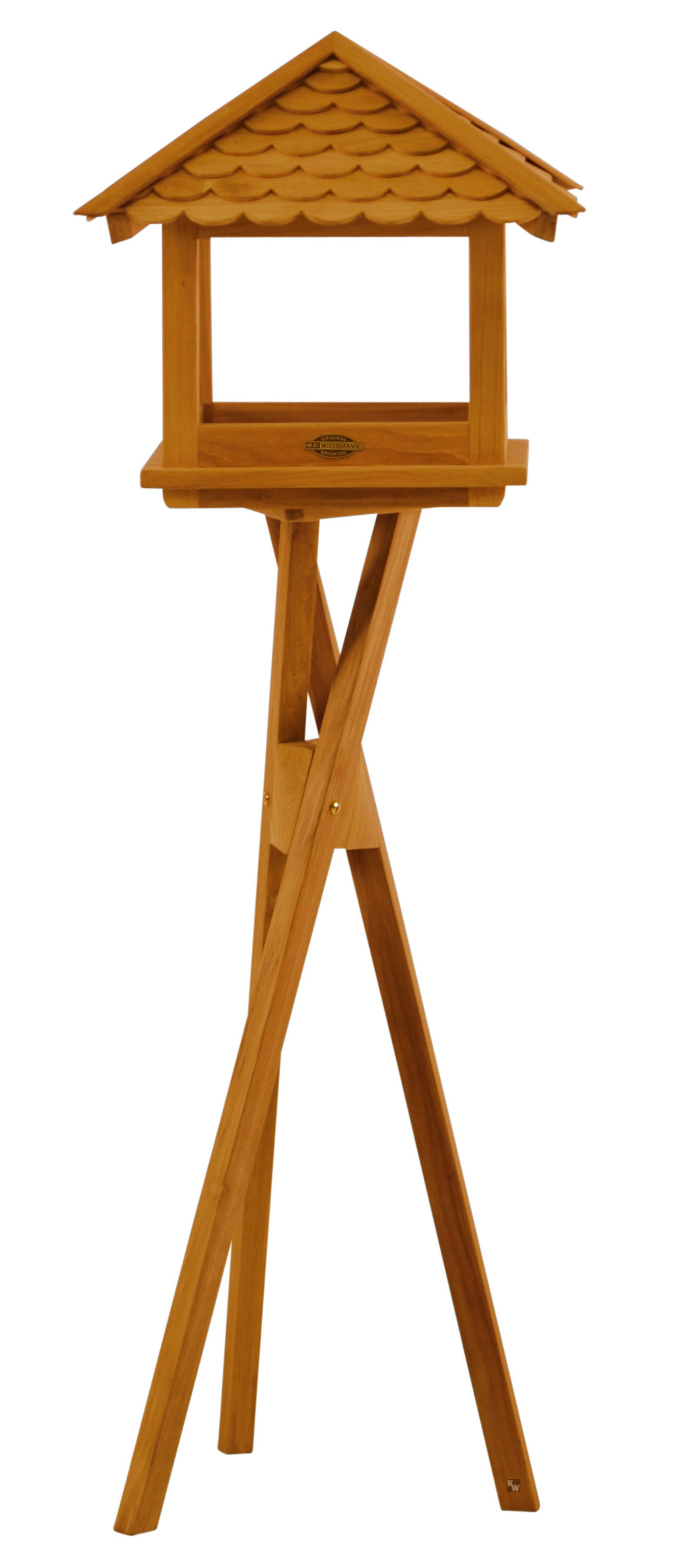 Kai Wiechmann Vogelhaus Teak Vogelfutterhaus mit Standfuß als wetterfeste Futterstation
