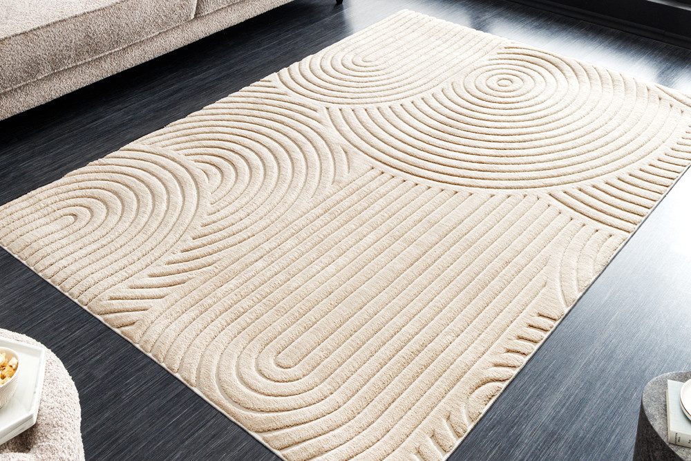 riess-ambiente Designteppich ART DECO 230x160cm beige · Kurzflor-Teppich mi günstig online kaufen